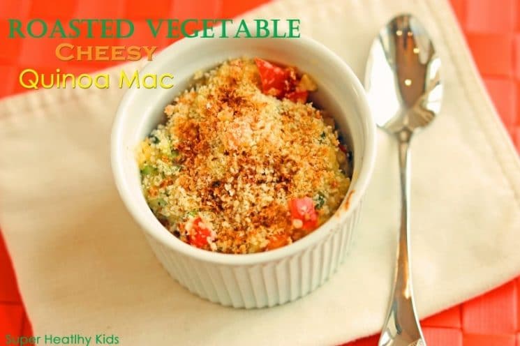 Roasted Vegetable Cheesy Quinoa Mac. Mac 'n Cheese you can feel good about!